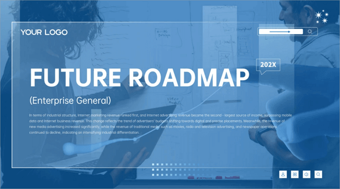corporate blue tech future roadmap
