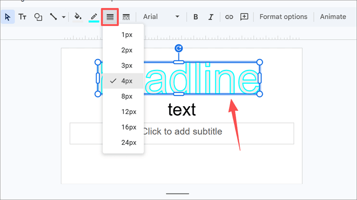 adjust thickness with border weight