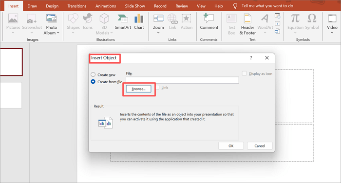 click browse to locate pdf