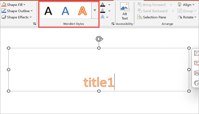 click text outline choose color