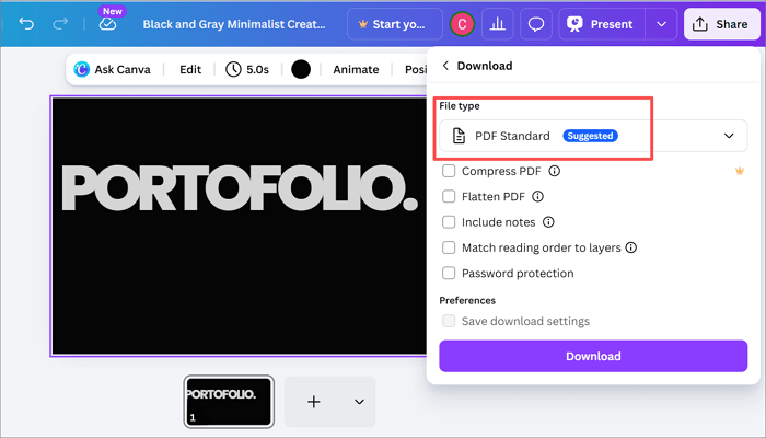 set pdf type and click download