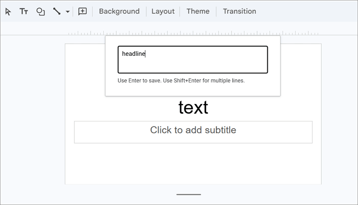 type text and press enter