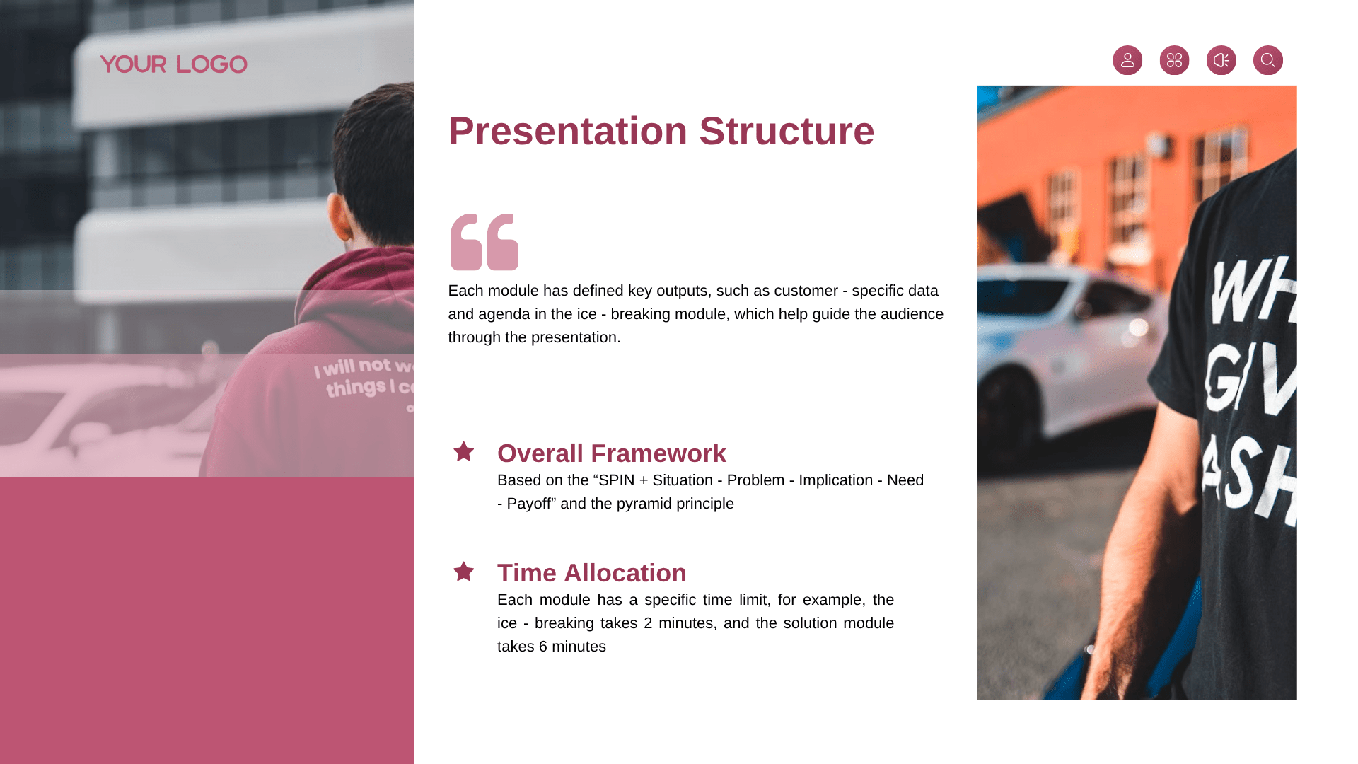 Example slides for marketing presentation​