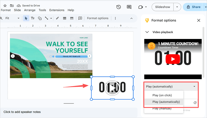 adjust size position and set autoplay