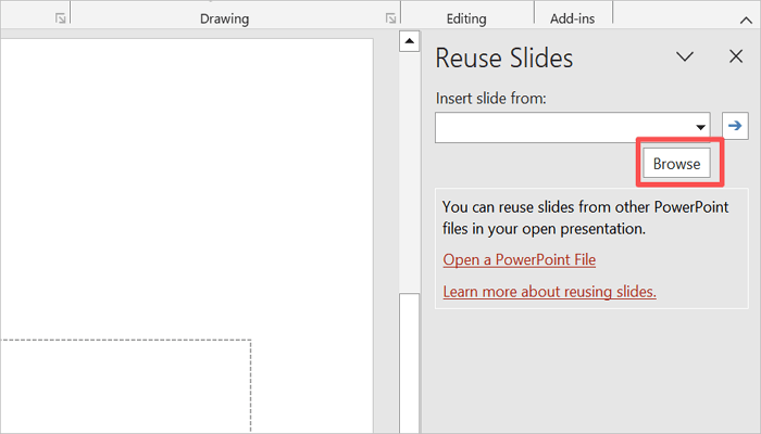 browse for second powerpoint file