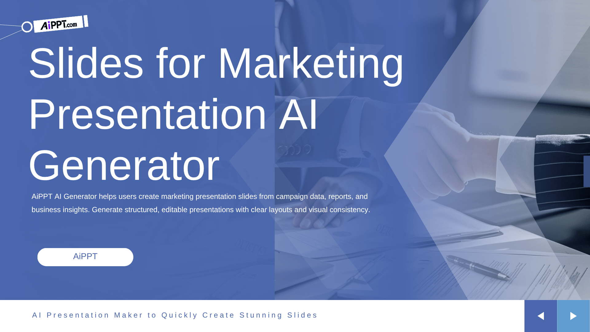 Slides for Marketing Presentation AI Generator