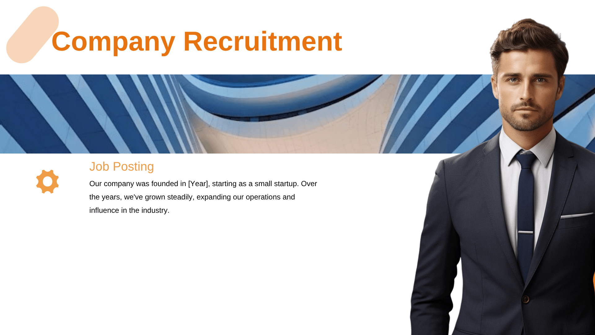 Orange Simple Business Portrait Decor Recruitment PPT Template