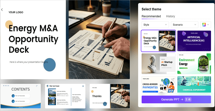 click select template to choose a template
