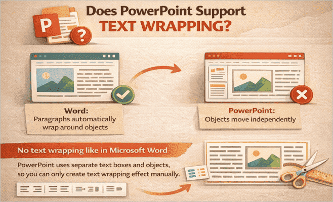 does powerpoint support text wrapping