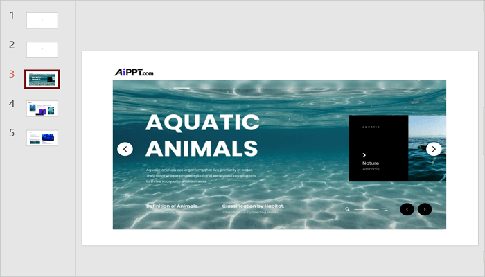 drag slides to destination panel