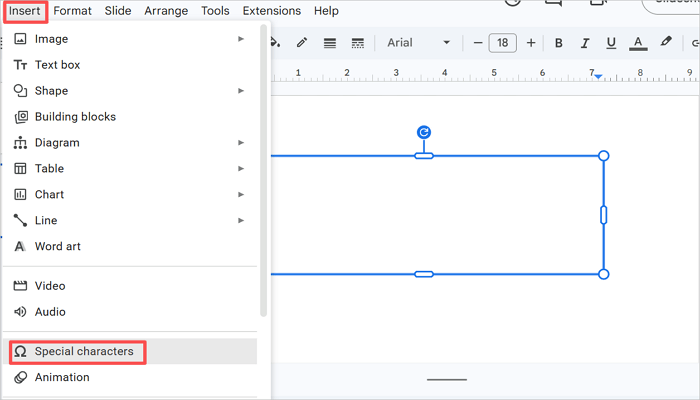 go to insert tab select special characters