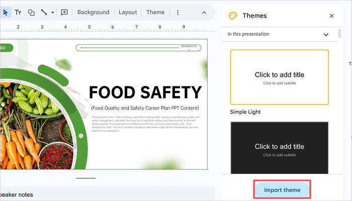 import existing theme
