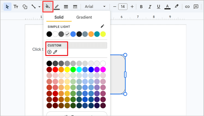 open fill color settings
