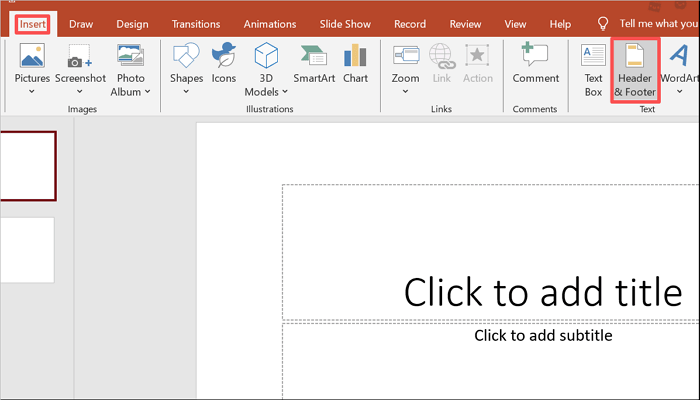 open the insert tab