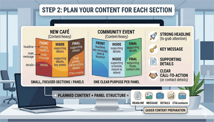 plan your content for each section
