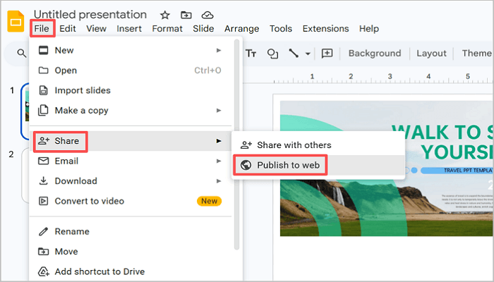 publish slides to the web