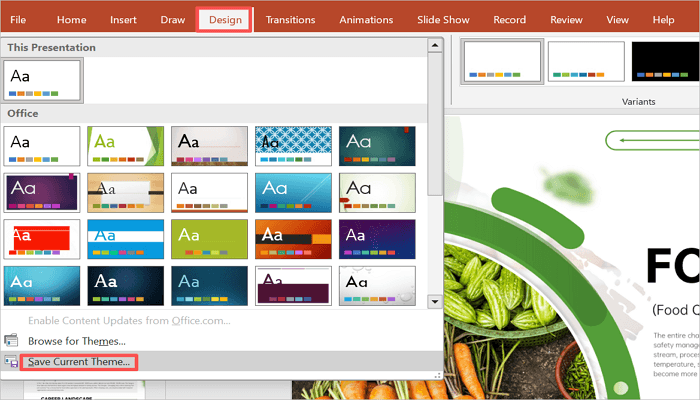 save powerpoint theme file