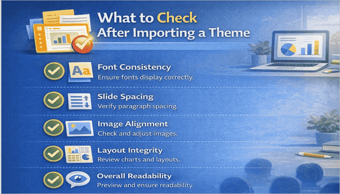what to check after importing theme