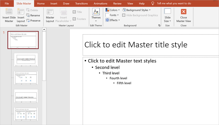 choose correct master layout
