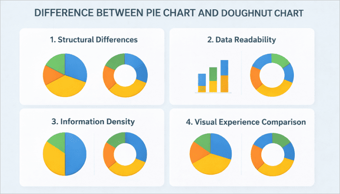difference between pie chart and doughnut chart