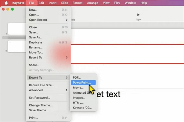 export to powerpoint