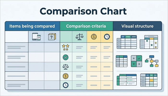 main components of comparison chart