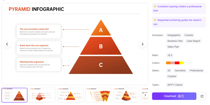 11 business report pyramid template