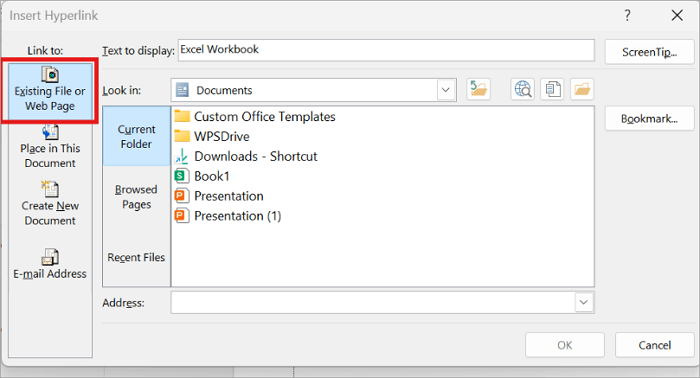 3 choose file location