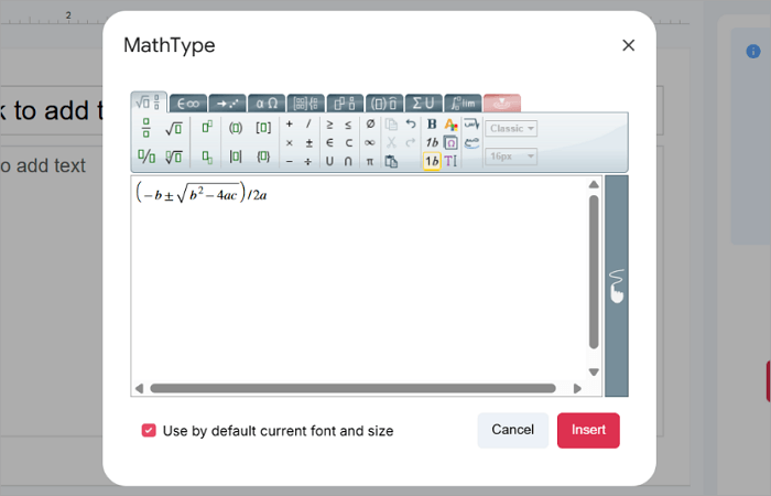 4 use math type