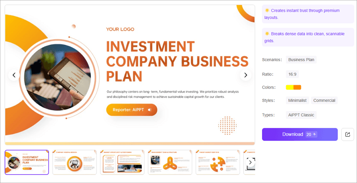 6 investment company business plan presentation
