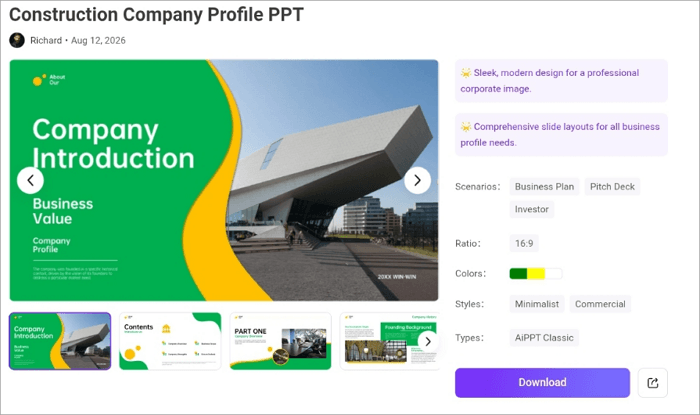 1 construction company ppt