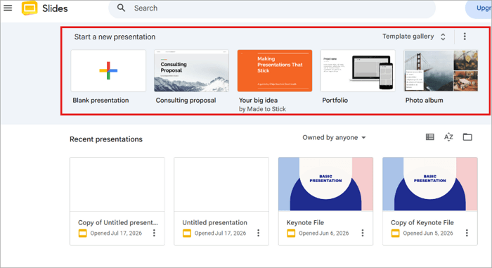 1 create new presentation