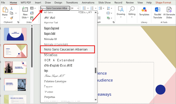 4 apply font 1