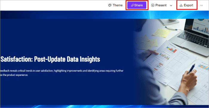 5 export data presentation