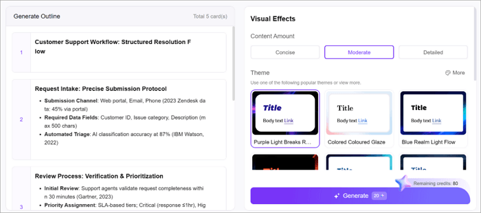 review outline and choose theme