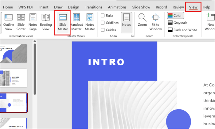 1 open slide master