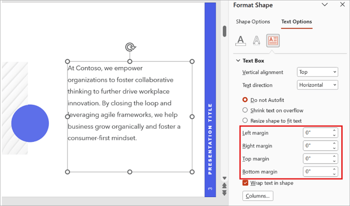 4 change margin values