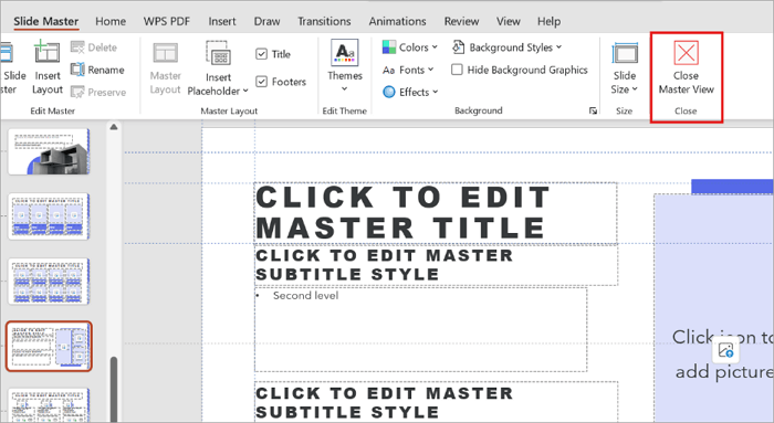 4 close master view