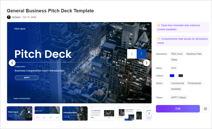 2 ppt template blue minimalist business